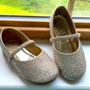 *SALE* Gold Ballet Flats with rhinestones